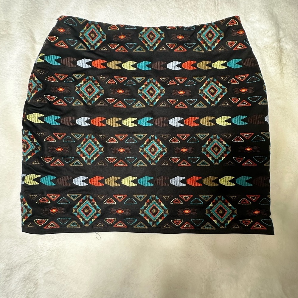 Ark & Co Colorful Patterned Mini Skirt - Picture 2 of 7